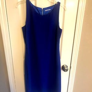 Tahari sleeveless knee length dress, cobalt blue